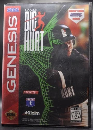 Frank Thomas Big Hurt Baseball (Genesis) [CIB] - Complete, Missing Card