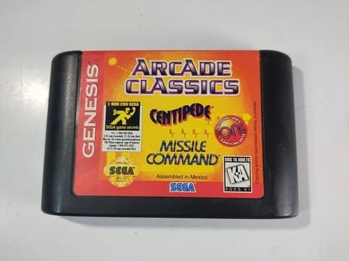 Arcade Classics for Sega Genesis ~ Game Cartridge Only~Centipede Missile Command