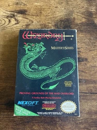 CIB Wizardry: Proving Grounds of the Mad Overlord (Nintendo NES, 1990)Tested
