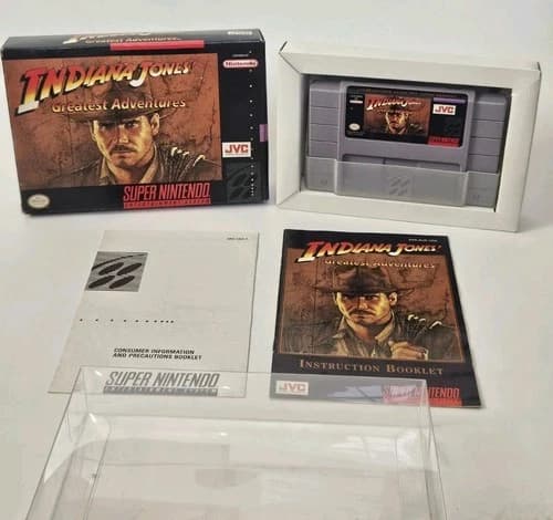 Indiana Jones' Greatest Adventures Super Nintendo SNES Complete CIB