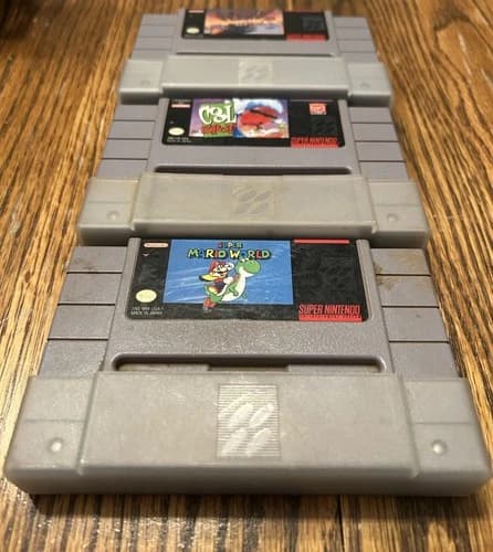 Super Nintendo SNES Mario World Cool Spot F Zero Cartridges