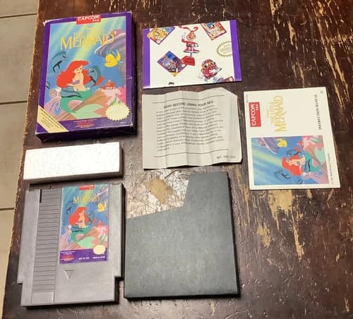 The Little Mermaid Nintendo NES Game Complete In Box (1991 Disney)