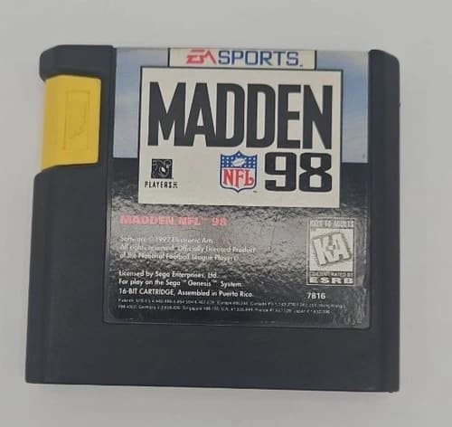 Madden NFL 98 (Sega Genesis, 1997), Football Video Game, Includes Cartridge Only
