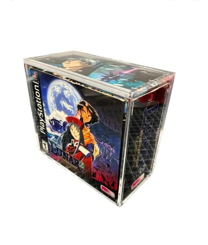UV PROTECTED Playstation LUNAR 2 Eternal Blue Complete Acrylic Case Magnet Lid