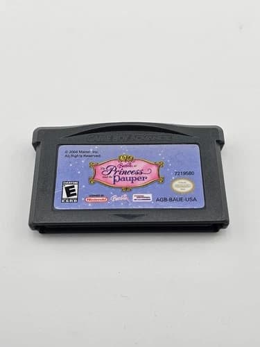 Nintendo Gameboy Advance Barbie Princess and the Pauper Cartridge Only Tested
