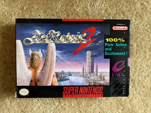ActRaiser 2 (Super Nintendo SNES) 100 % CIB COMPLETE IN BOX RARE OOP!!!