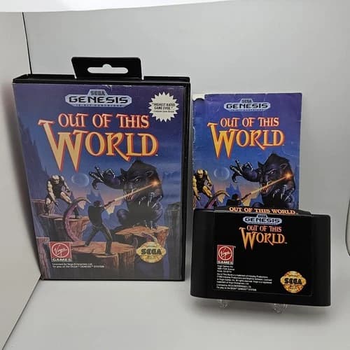 Out of This World Sega Genesis 1994 CIB Complete in Box Manual Cartridge Tested