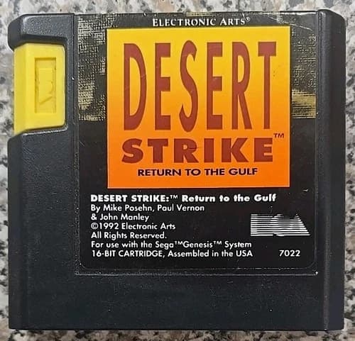 DESERT STRIKE: Return to the Gulf for Sega Genesis 1992 Game Cartridge. VG. Rare