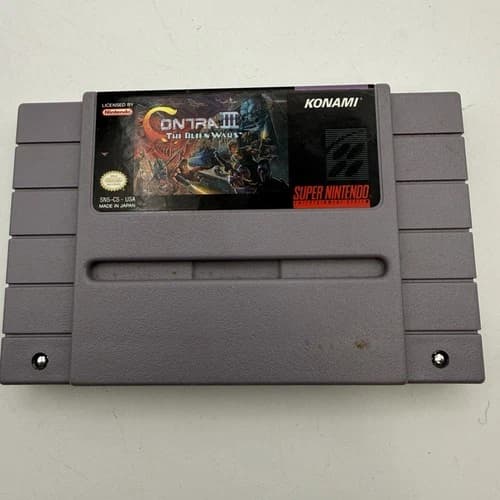 Contra 3 III: The Alien Wars -SNES Authentic 1992 Tested & Working - Cart Only