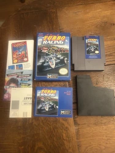 Al Unser Jr.'s Turbo Racing Nintendo NES CIB With Game, Manual, Inserts.