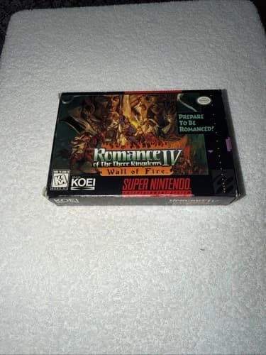 Romance of the Three Kingdoms IV Wall of Fire SNES Super Nintendo CIB RARE! F/S