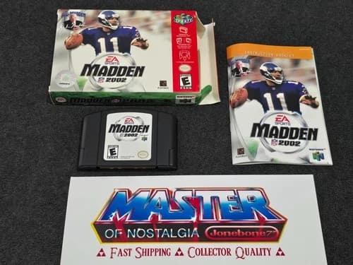 N64 Nintendo 64 MADDEN 2002 CIB Complete Box Game NFL Football John Madden EA