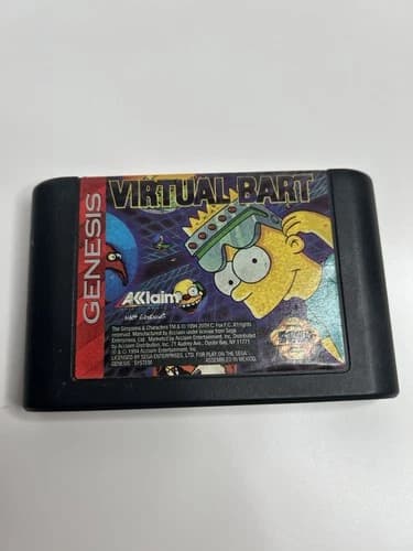 Sega Genesis Virtual Bart Authentic Cleaned Tested Working