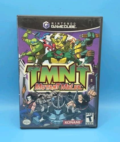 TMNT Mutant Melee (Nintendo GameCube,2005) Complete Tested Working Case Wear