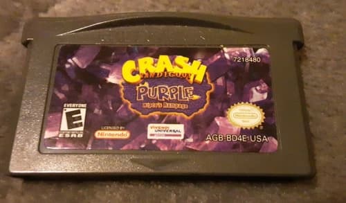 Crash Bandicoot Purple: Ripto's Rampage Game Boy Advance GBA Authentic Cartridge