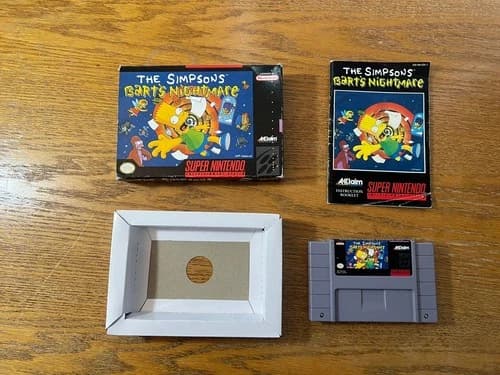 The Simpson's Bart's Nightmare Complete In Box CIB Super Nintendo SNES