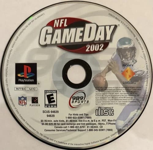 NFL GameDay 2002 (Sony PlayStation 1, PS1) DISC ONLY | NO TRACKING | M1566