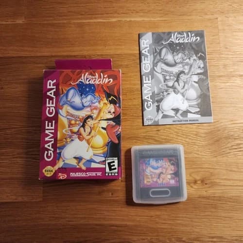 Aladdin Sega Game Gear, 1994 - Cartridge, Box & Manual Tested & Working!