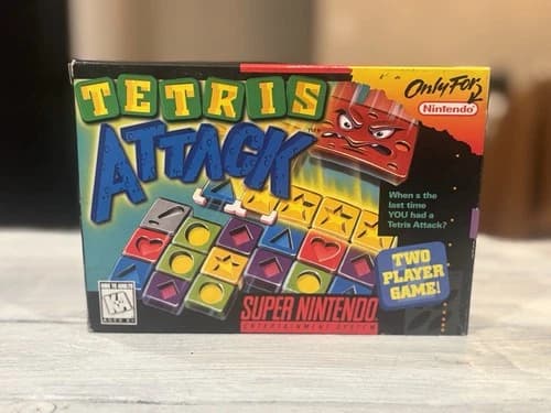 Tetris Attack SNES Complete In Box CIB Super Nintendo w Manual Inserts