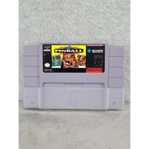 Super Pinball Behind the Mask Nintendo SNES Technos Game Cartridge SNS-XP-USA