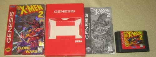 X-Men 2: Clone Wars Complete in Box for Sega Genesis. Authentic. Cleaned/Tested