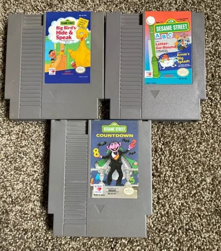 NINTENDO NES SESAME STREET BIG BIRD COUNTDOWN ERNI's BIG SPLASH TESTED &WORKS