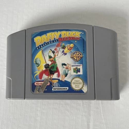 Daffy Duck Starring as Duck Dodgers N64 Nintendo EU Cartridge RARE video proof
