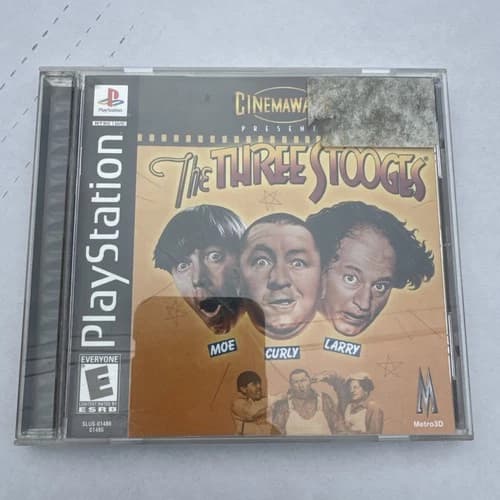 The Three Stooges PS1 Sony PlayStation 1 2003 CIB Complete Manual Registration