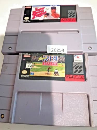 2 super Nintendo games super rbi baseball,super bases loaded SNES 26254 bc15