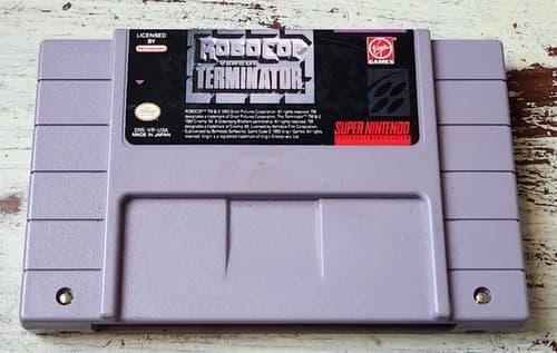 RoboCop Versus The Terminator SNES Tested Authentic USA Super Nintendo Cart