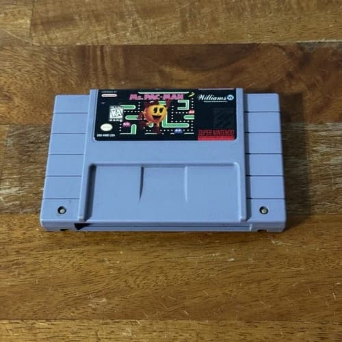ms. Pac-Man super Nintendo game cartridge Authentic Original Tested Works