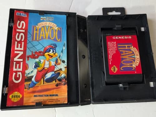 High Seas Havoc Sega Genesis RARE authentic CIB complete video game Hanger tag
