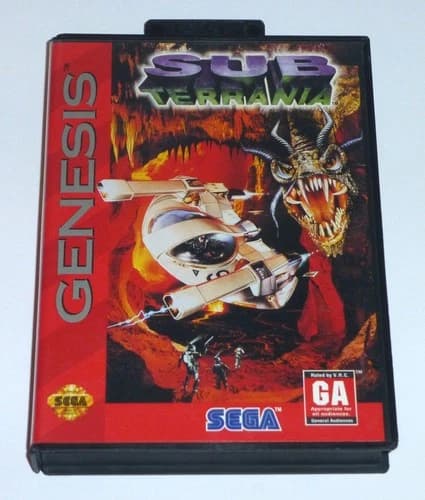 SUB TERRANIA - Sega Genesis Game, Complete in Box CIB, Tested/Working