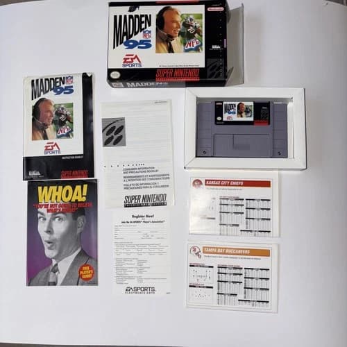 Madden NFL 95 (Super Nintendo 1994) SNES 1995 - Complete IN Box CIB Tested