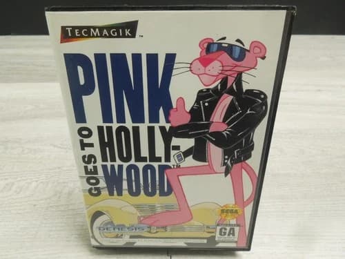 Authentic Pink Goes to Hollywood 1993 Sega Genesis Complete Video Game Cartridge