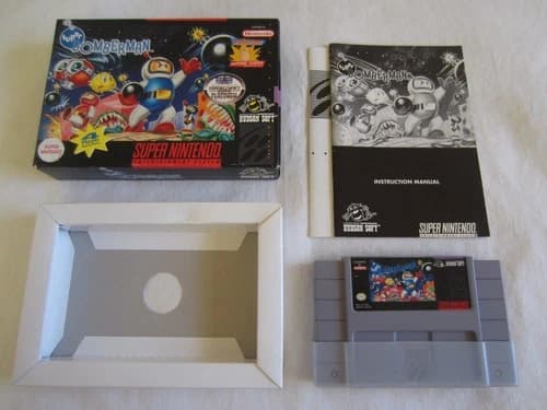 Super Bomberman (SNES) Super Nintendo CIB Complete Small Box RARE