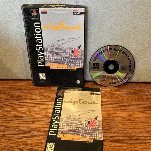 Wipeout PlayStation 1 PS1 1996 Long Box Complete CIB Manual