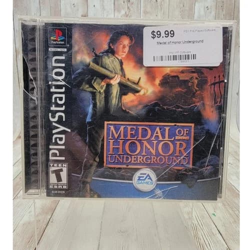 Medal of Honor Underground PS1 PlayStation 1 Black Label Tested Complete