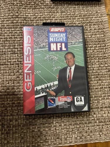 ESPN Sunday Night NFL Sega Genesis Complete With Manual And 1994 NFL Schedule