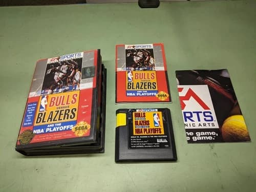 Bulls Vs Blazers and the NBA Playoffs Sega Genesis Complete in Box
