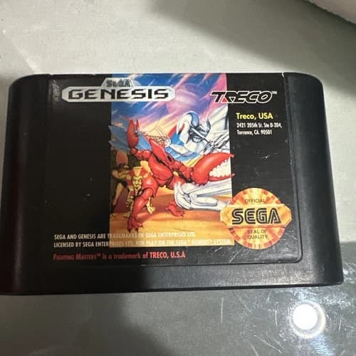 Sega Genesis Fighting Masters 1992 Video Game Cartridge