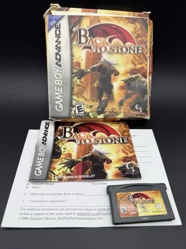 Back to Stone Nintendo Game Boy Advance GBA 2006 Complete In Box CIB