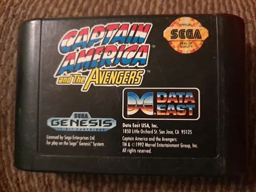 Captain America and the Avengers MINT Sega Genesis, 1992 Tested Cartridge Only