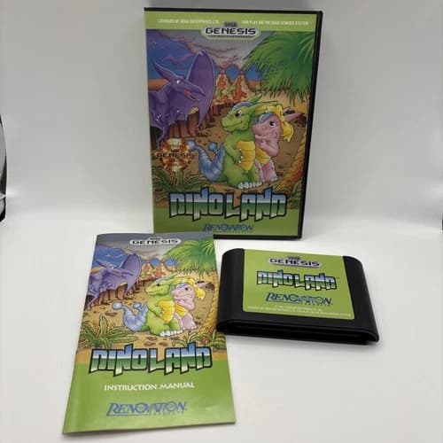 Dino Land (Sega Genesis, 1991) CIB Complete Authentic Tested