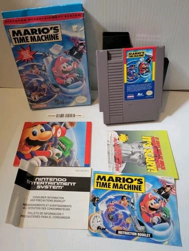 Mario's Time Machine (Nintendo NES) Complete in Box with manual