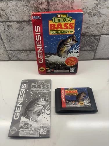 TNN Outdoors Bass Tournament '96 (Sega Genesis) CIB Complete Tested