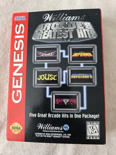 Sega Genesis Williams Arcades Greatest Hits Game