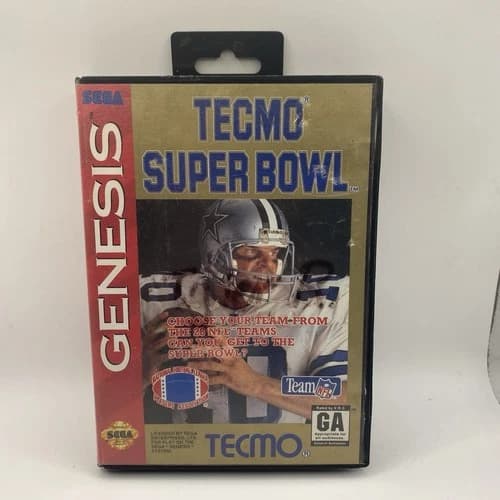 Tecmo Super Bowl, Sega Genesis, Complete in Box, Tested Works
