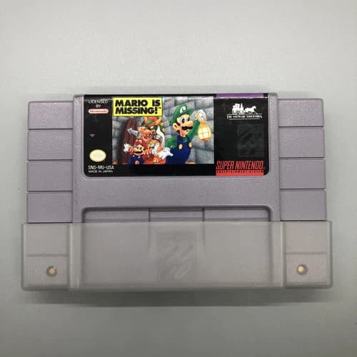 1992 Vintage SNES Mario Is Missing Super Nintendo Video Game Cartridge