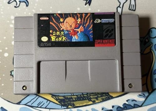 Super Nintendo SNES Super Bonk Video Game Hudson Soft
